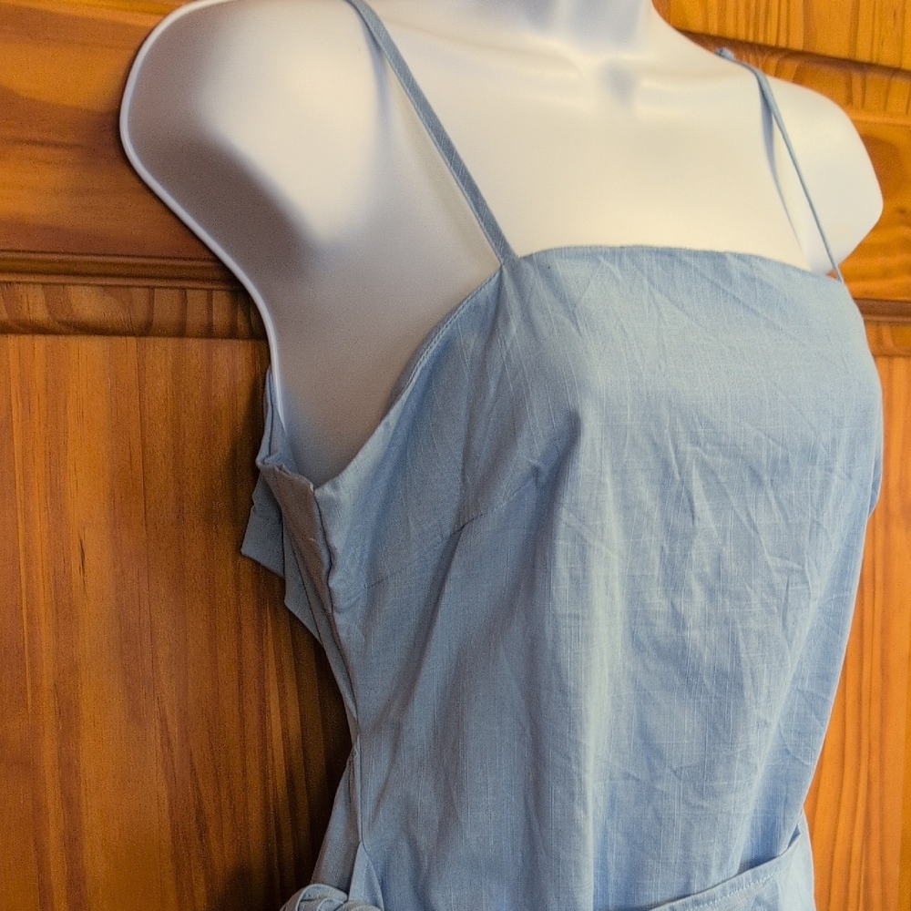SHEIN Light Blue Ruffle Mini Dress M              CC226 - Picture 2 of 7